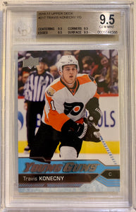 2016-17 UPPER DECK HOCKEY #217 PHILADELPHIA FLYERS - TRAVIS KONECNY ROOKIE CARD GRADED BGS 9.5 GEM MINT