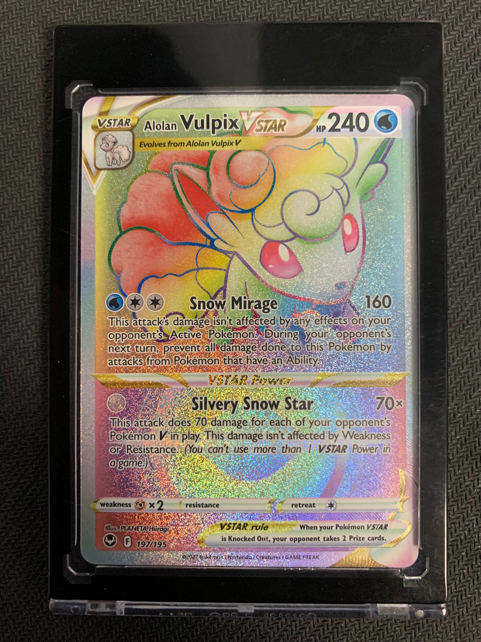2022 POKEMON SW&SH SILVER ALOLAN VULPIX VSTAR RAINBOW RARE 197/195 - P ...