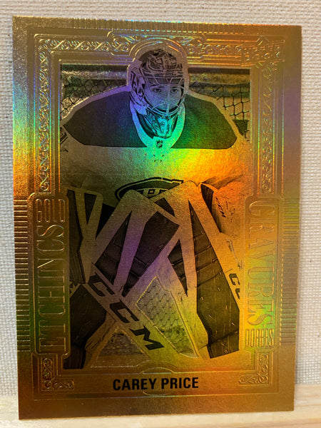 2018-19 TIM HORTONS HOCKEY #GE-7 MONTREAL CANADIENS - GOLD ETCHINGS CAREY PRICE CARD RAW