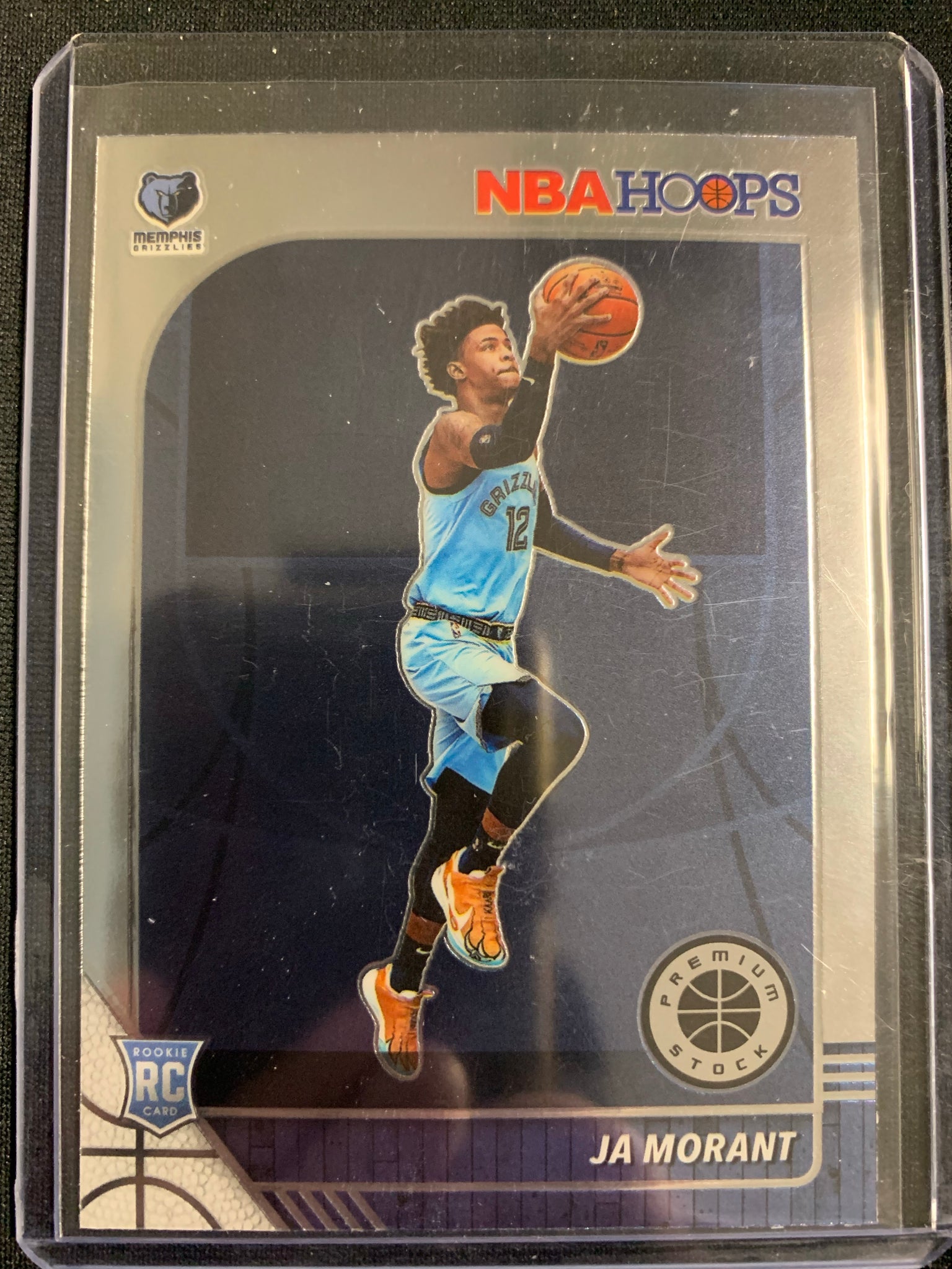 2019-20 PANINI NBA HOOPS PREMIUM STOCK BASKETBALL #259 MEMPHIS GRIZZLIES - JA MORANT PHOTO VARIATION ROOKIE CARD