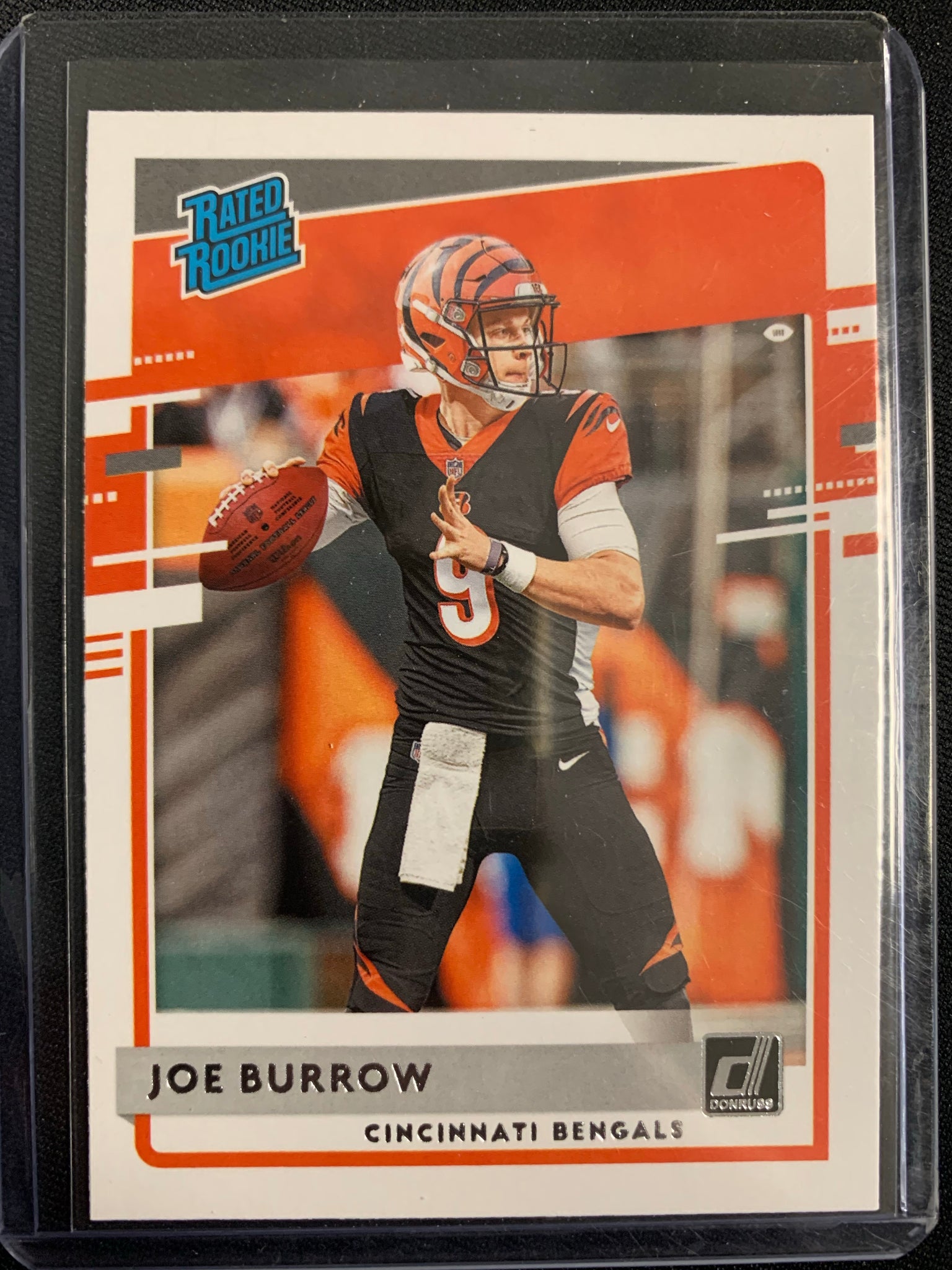 2020 PANINI DONRUSS FOOTBALL #301 CINCINNATI BENGALS - JOE BURROW RATED ROOKIE CARD