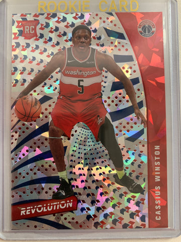 2020-2021 PANINI REVOLUTION NBA BASKETBALL #129 WASHINGTON WIZARDS - CASSIUS WNSTON CNY CRACKED ICE ROOKIE CARD
