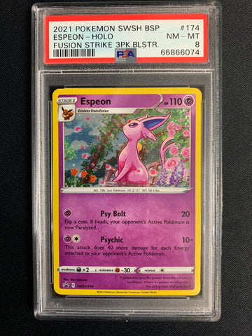 2021 POKEMON SWSH FUSION STRIKE ESPEON HOLO BLACK STAR PROMO SWSH174 - GRADED PSA 9 MINT