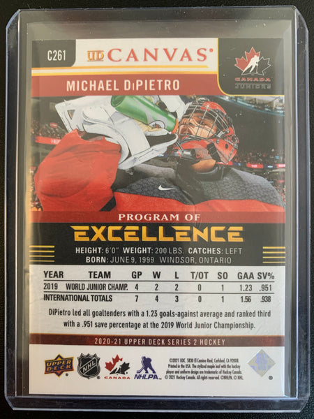 2020-21 UPPER DECK HOCKEY #C261 - MICHAEL DIPIETRO PROGRAM OF EXCELLENCE CANVAS ROOKIE CARD