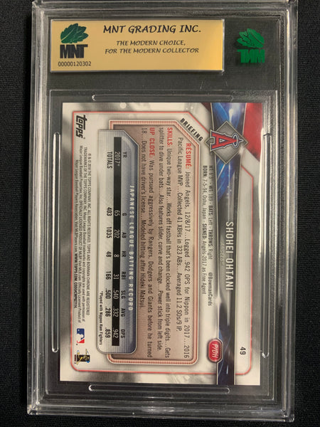 2018 TOPPS BOWMAN BASEBALL #49 LOS ANGELES ANGELS - SHOHEI OHTANI ROOKIE CARD GRADED MNT 9.0 MNT