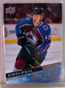 2020-21 UPPER DECK HOCKEY #205 COLORADO AVALANCHE - BOWEN BYRAM ROOKIE CARD RAW