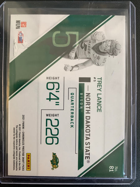 2021 PANINI CHRONICLES DRAFT PICKS FOOTBALL #81 SAN FRANCISCO 49ERS - TREY LANCE CHRONICLES PRESTIGE ROOKIE CARD