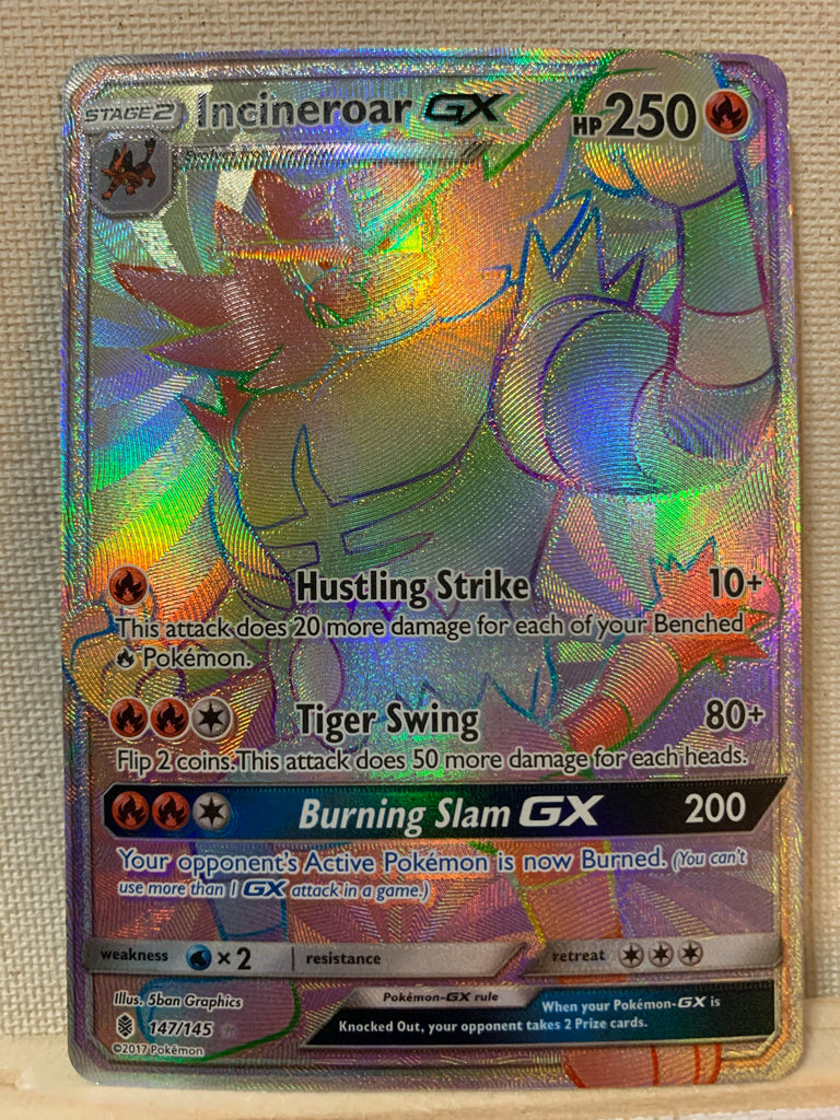 POKEMON INCINEROAR GX SECRET HYPER RARE CARD 147/145 Mint Sports Cards & Collectibles POKEMON INCINEROAR GX SECRET HYPER RARE CARD 147/145 Mint Sports Cards & Collectibles