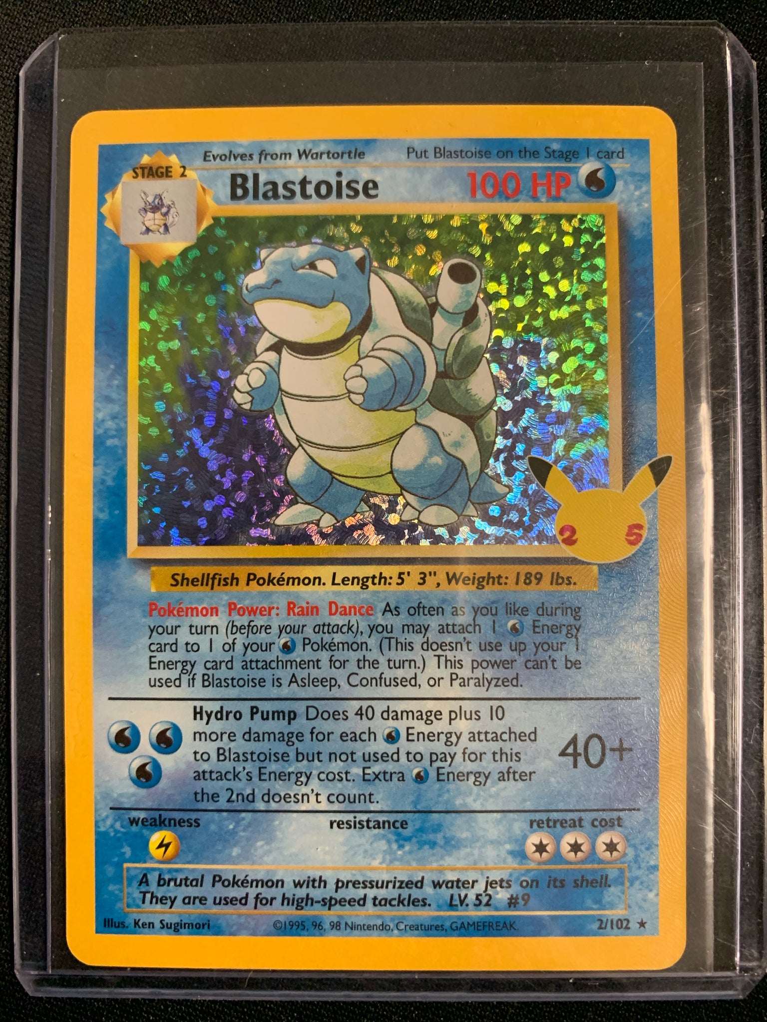 POKEMON 25TH ANNIVERSARY CELEBRATIONS - BLASTOISE 2/102 Mint Sports Cards & Collectibles POKEMON 25TH ANNIVERSARY CELEBRATIONS - BLASTOISE 2/102 Mint Sports Cards & Collectibles