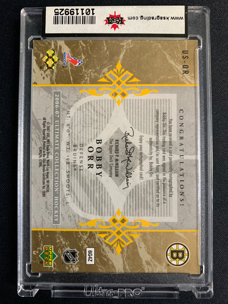 2006-07 UD ULTIMATE COLLECTION HOCKEY #US-OR BOSTON BRUINS - BOBBY ORR ULTIMATE SIGNATURES ON CARD AUTO RAW GRADED KSA 9