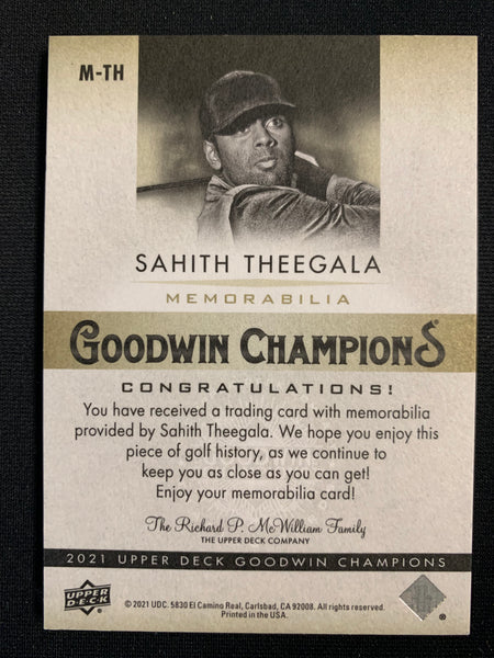2021 UPPER DECK GOODWIN CHAMPIONS - SAHITH THEEGALA PREMIUM MEMORABILIA SERIES NUMBERED 11/65