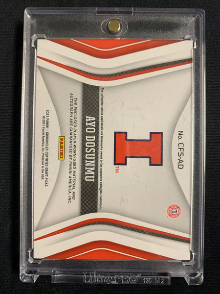 2021 PANINI CHRONICLES DRAFT PICKS BASKETBALL #CFS-AD CHICAGO BULLS - AYO DOSUNMO CERTIFIED FRESHMAN FABRICS ROOKIE PATCH AUTO NUMBERED 91/99
