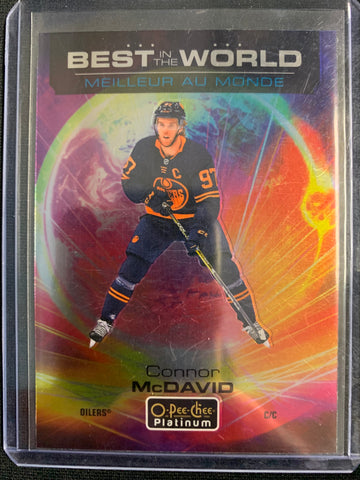 2020-21 UD OPC PLATINUM HOCKEY #BW-1 EDMONTON OILERS - CONNOR MCDAVID BEST IN THE WORLD INSERT