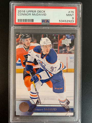 2016-17 UPPER DECK HOCKEY #75 EDMONTON OILERS - CONNOR MCDAVID 2ND YEAR GRADED PSA 9 MINT