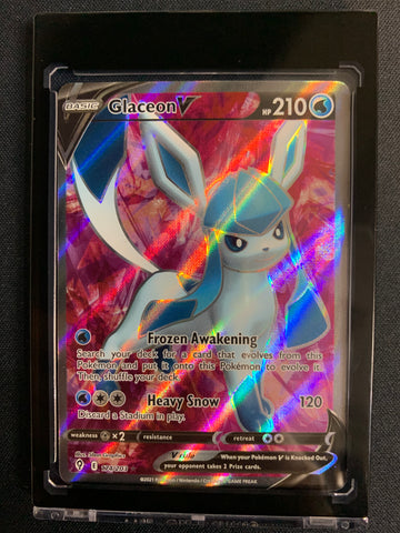 POKEMON SW&SH EVOLVING SKIES GLACEON V FULL ART RARE 174/203 - PACK FRESH!