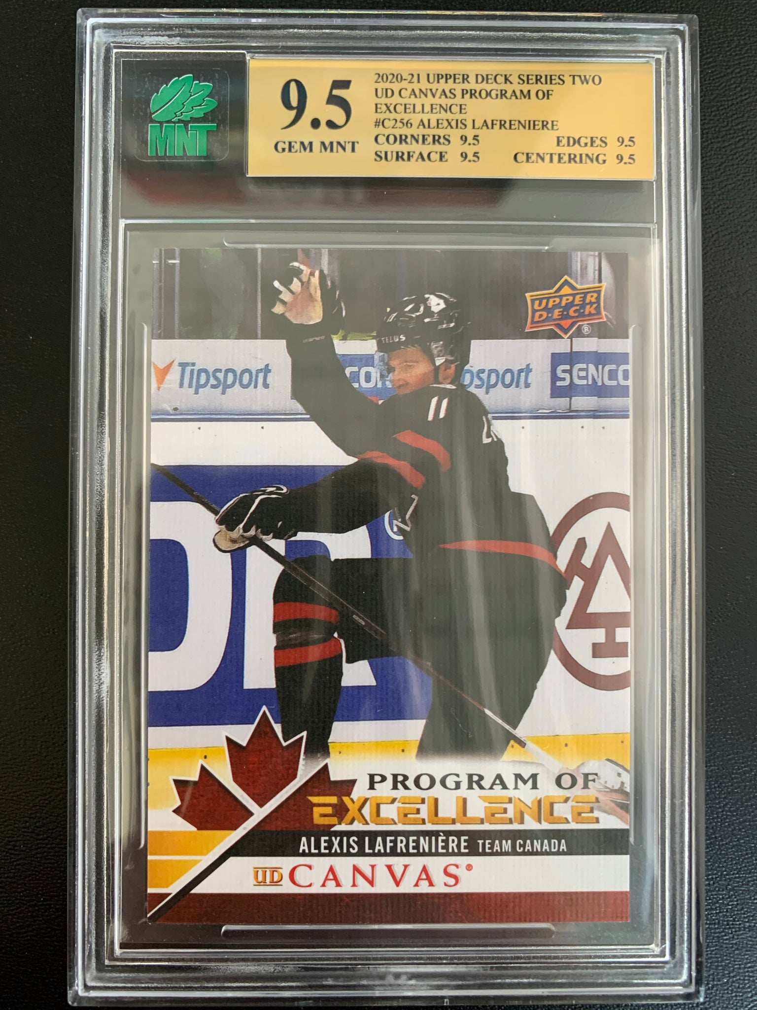 2020-21 UPPER DECK HOCKEY #C256 NEW YORK RANGERS - ALEXIS LAFRENIERE CANVAS PROGRAM OF EXCELLENCE ROOKIE GRADED MNT 9.5 GEM MINT