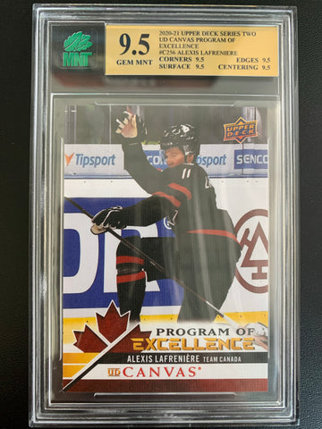 2020-21 UPPER DECK HOCKEY #C256 NEW YORK RANGERS - ALEXIS LAFRENIERE CANVAS PROGRAM OF EXCELLENCE ROOKIE GRADED MNT 9.5 GEM MINT