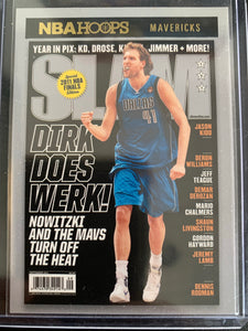 2020-2021 PANINI HOOPS NBA BASKETBALL #12 DALLAS MAVERICKS - DIRK NOWITZKI SLAM MAGAZINE CARD