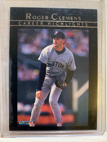1992-93 FLEER BASEBALL #7 - ROGER CLEMENS FLEER CAREER HIGHLIGHTS CARD RAW