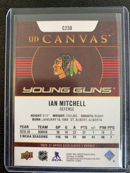 2020-21 UPPER DECK HOCKEY #C230 CHICAGO BLACKHAWKS -IAN MITCHELL YOUNG GUNS CANVAS ROOKIE CARD