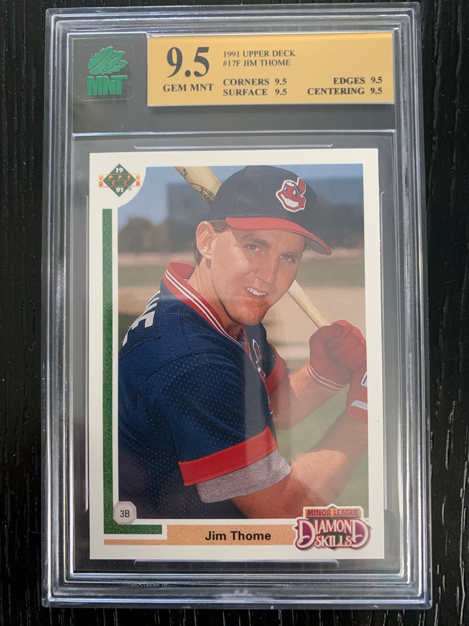 1991 UPPER DECK BASEBALL #17F - JIM THOME ROOKIE CARD GRADED MNT 9.5 GEM MINT