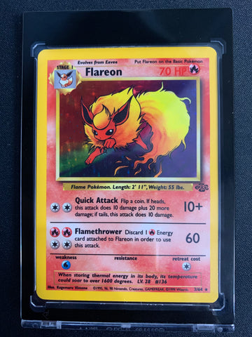 1999 POKEMON JUNGLE - FLAREON HOLO RARE 3/64 - MINT NEVER PLAYED