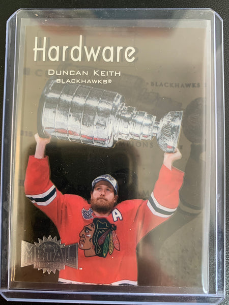 2020-21 UD SKYBOX METAL UNIVERSE HOCKEY #CH-15 CHICAGO BLACKHAWHS - DUNCAN KEITH ACETATE HARDWARE INSERT CARD