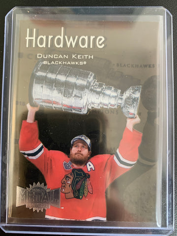 2020-21 UD SKYBOX METAL UNIVERSE HOCKEY #CH-15 CHICAGO BLACKHAWHS - DUNCAN KEITH ACETATE HARDWARE INSERT CARD