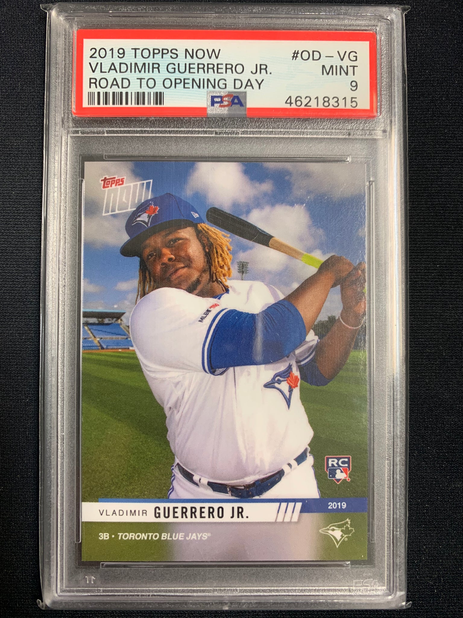 2019 TOPPS NOW BASEBALL #OD-VG TORONTO BLUE JAYS - VLADIMIR GUERRERO ROAD TO OPENING DAY ROOKIE CARD GRADED PSA 9 MINT