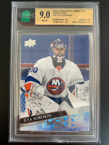 2020-21 UPPER DECK HOCKEY #461 NEW YORK ISLANDERS - ILYA SOROKIN YOUNG GUNS ROOKIE CARD GRADED MNT 9.0 MINT
