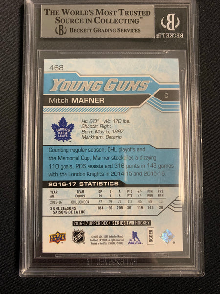 2016-17 UPPER DECK HOCKEY #468 TORONTO MAPLE LEAFS - MITCH MARNER ROOKIE YOUNG GUNS CARD GRADED BGS 9.0 MINT