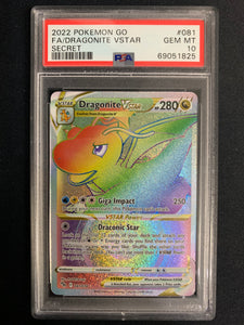 rainbow dragonite pokemon go card 2022 POKEMON GO FULL ART DRAGONITE VSTAR SECRET RAINBOW RARE #081