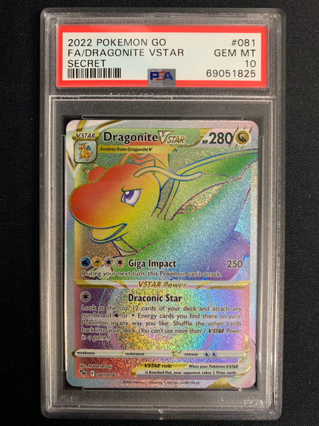 rainbow dragonite pokemon go card 2022 FULL ART VSTAR SECRET RARE #081 Size:Pikachu orc 280 HP. The Second Coolest Deck