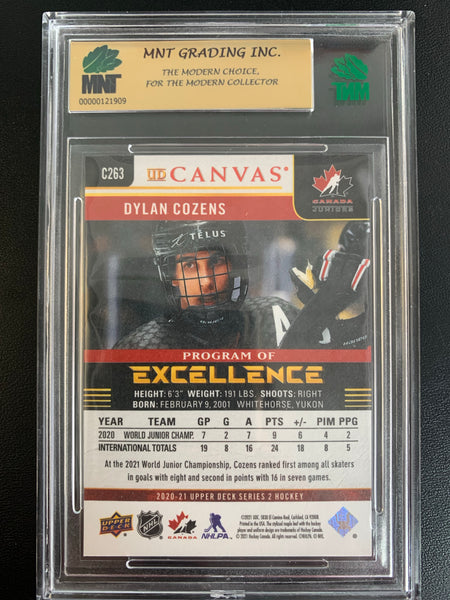 2020-21 UPPER DECK HOCKEY #C263 BUFFALO SABRES - DYLAN COZENS PROGRAM OF EXCELLENCE CANVAS ROOKIE GRADED MNT 9.0 MINT