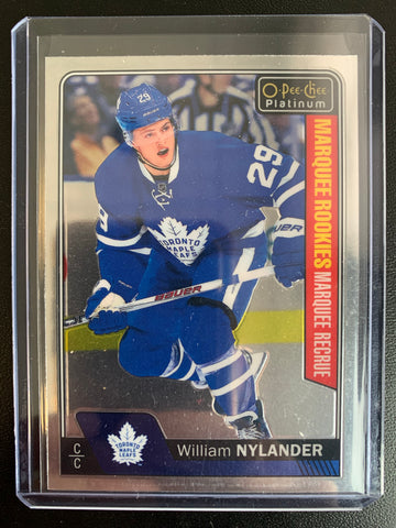 2016-17 UPPER DECK OPC PLATINUM HOCKEY #155 TORONTO MAPLE LEAFS - WILLIAM NYLANDER SILVER FOIL ROOKIE CARD