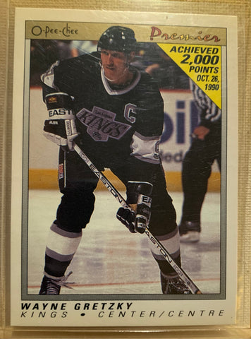 1990-91 O-PEE-CHEE PREMIER HOCKEY #38 LOS ANGELES KINGS - WAYNE GRETZKY CARD RAW