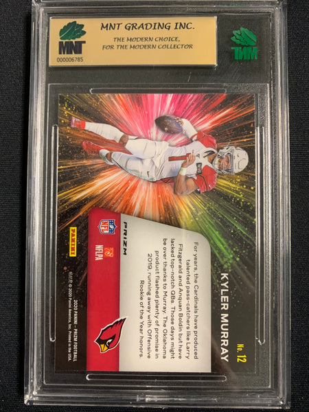 2020 PANINI PRIZM FOOTBALL #12 ARIZONA CARDINALS - KYLER MURRAY FIREWORKS NO HUDDLE PRIZM GRADED MNT 9.5 GEM MINT