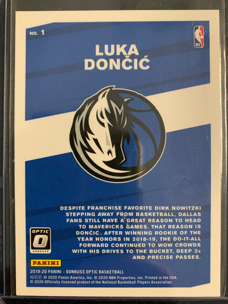 2019 PANINI DONRUSS OPTIC NBA BASKETBALL #1 DALLAS MAVERICKS - LUKA DONCIC "MY HOUSE"