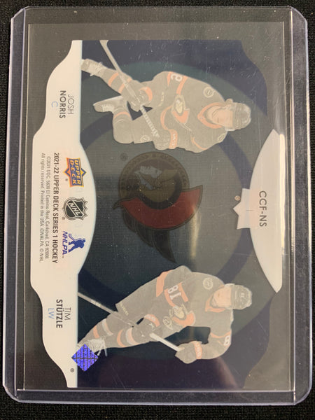 2021-22 UPPER DECK S1 HOCKEY #CCF-NS OTTAWA SENATORS - JOSH NORRIS / TIM STUTZLE CLEAR CUT FOUNDATIONS SP INSERT