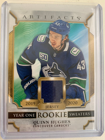 2020-21 UPPER DECK ARTIFACTS HOCKEY #RS-QH VANCOUVER CANUCKS - QUINN HUGHES YEAR ONE ROOKIE SWEATERS