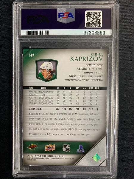 2020 UPPER DECK EXTENDED SERIES HOCKEY #T-87 - MINNESOTA WILD - KIRILL KAPRIZOV 05-06  TRIBUTE YOUNG GUNS ROOKIE GRADED PSA 10 GEM MINT