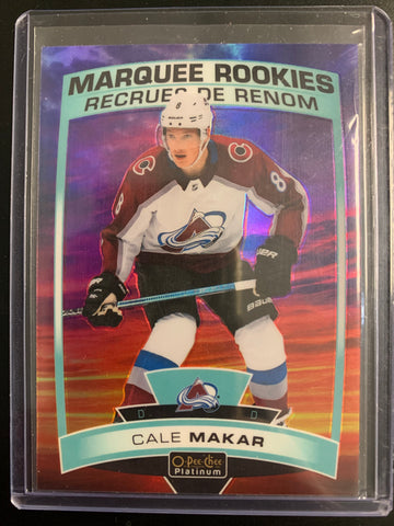 2019-20 UPPER DECK OPC PLATINUM HOCKEY #175 COLORADO AVALANCHE - CALE MAKAR MARQUEE ROOKIES SUNSET SP PARALLEL ROOKIE CARD