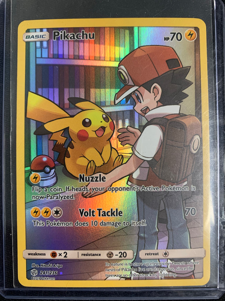 POKEMON COSMIC ECLIPSE - PIKACHU (ASH ART) HOLO SECRET RARE 241/236 Mint Sports Cards & Collectibles POKEMON COSMIC ECLIPSE - PIKACHU (ASH ART) HOLO SECRET RARE 241/236 Mint Sports Cards & Collectibles