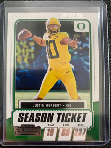 2021 PANINI CONTENDERS FOOTBALL #11 LOS ANGELES CHARGERS - JUSTIN HERBERT SEASON TICKET