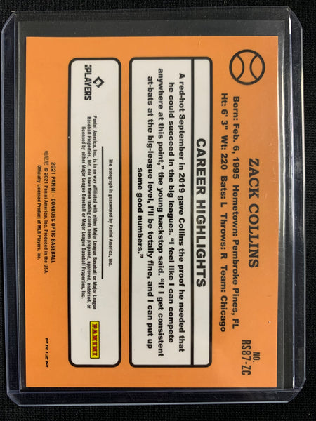 2021 PANINI DONRUSS OPTIC BASEBALL #RS87-ZC TORONTO BLUE JAYS - ZACK COLLINS SILVER PRIZM AUTO