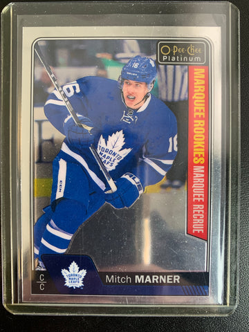 2016-17 UPPER DECK OPC PLATINUM HOCKEY #180 TORONTO MAPLE LEAFS - MITCH MARNER SILVER FOIL ROOKIE CARD