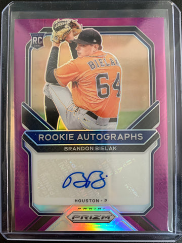 2021 PANINI PRIZM BASEBALL  #RA-BB HOUSTON ASTROS - BRANDON BIELAK ROOKIE AUTO PURPLE SP NUMBERED 21/50