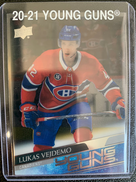 2020-21 UPPER DECK HOCKEY #490 MONTREAL CANADIENS - LUKAS VEJDEMO CLEAR CUT YOUNG GUNS ROOKIE CARD