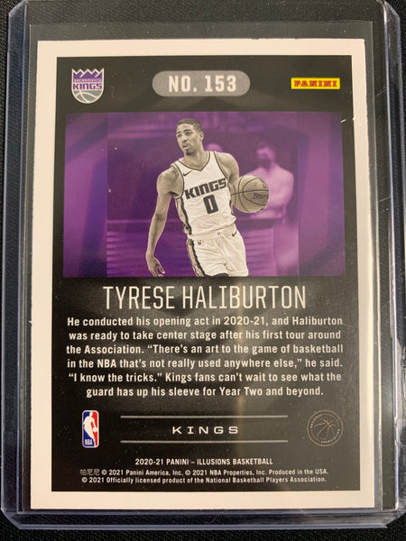 2020-2021 PANINI ILLUSIONS NBA BASKETBALL #153 SACRAMENTO KINGS - TYRESE HALIBURTON ILLUSIONS BASE ROOKIE CARD