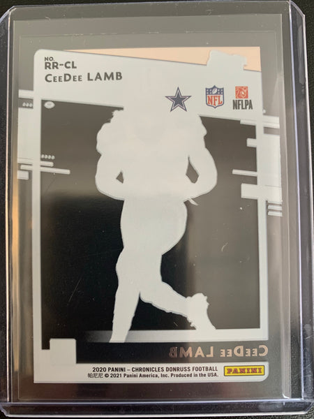 2020 PANINI CHRONICLES FOOTBALL #RR-CL DALLAS COWBOYS - CEE DEE LAMB CLEARLY DONRUSS RATED ROOKIE CARD